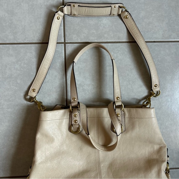 Coach Ashley Carryall F15513 Convertible Satchel Shoulder Bag Purse Ivory Cream - Picture 6 of 14